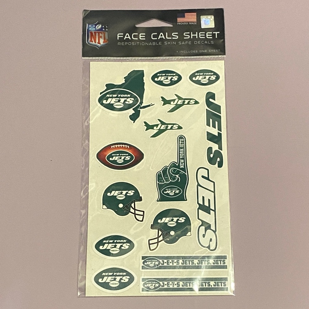 WinCraft NFL New York Jets Face Cals Sheet - Green and White